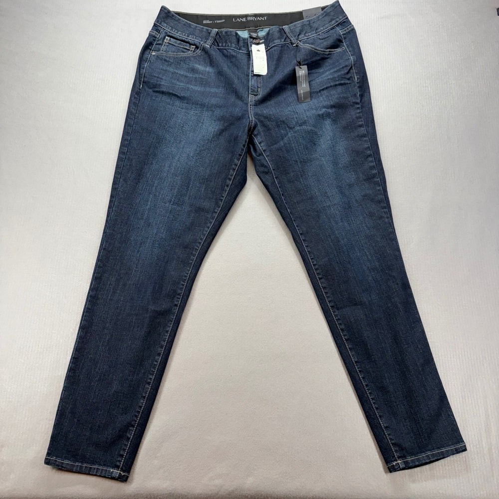 Lane Bryant Skinny Jeans Womens 22 Long Dark Wash Tighter Tummy High Rise 22L